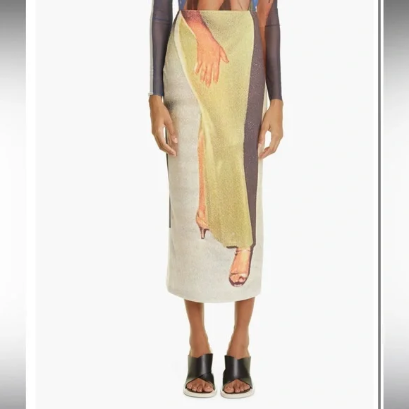 ELLISS Handsy Ankle Skirt Multicolor Double Pattern Sizw Medium NWT Brand New - Picture 3 of 14